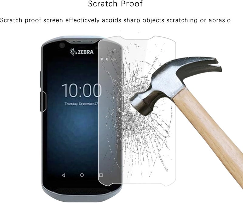 SCDIYEER 3pcs Tempered Glass Screen Protector for Zebra TC51 TC510K TC52 TC52X TC56 TC57 TC57X Barcode Scanner,HD Clean,Scratch Impact Protection - Image 4